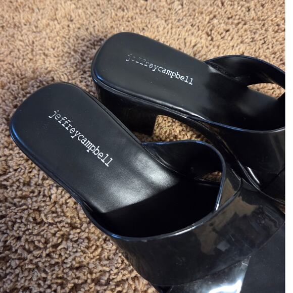 Jeffery Campbell y2k bubble platform rubber heeled slides sandals black 6 - Picture 3 of 8